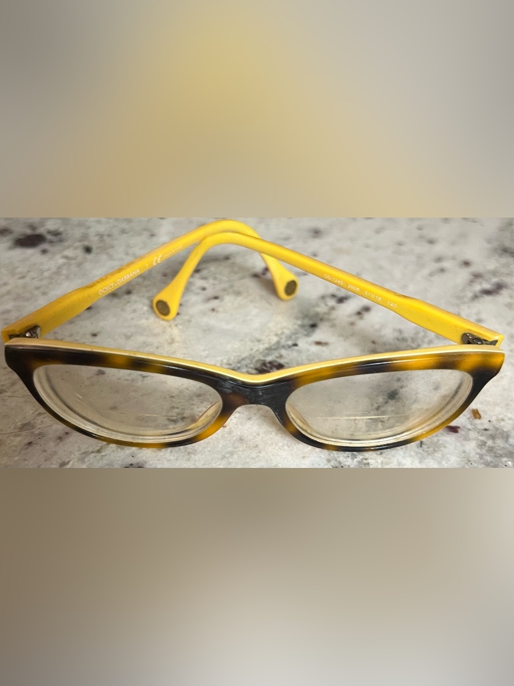 Dolce & Gabbana Tortoise Yellow Cat Eye Frames Only DG1245 2606 51 16 140